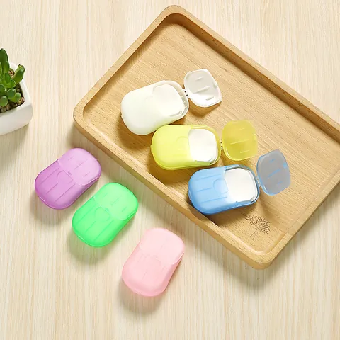 Portable Disposable Soap Paper Sheets Mini Scented Hand Washing Flakes With Box For Travel Camping Outdoor Hotel Accessory