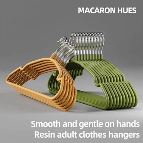 Modern Non-Slip Seamless Clothes Hangers Resin Coated Stainless Steel Heavy Duty Drying Rack Hangers For Closet Dormitory Home