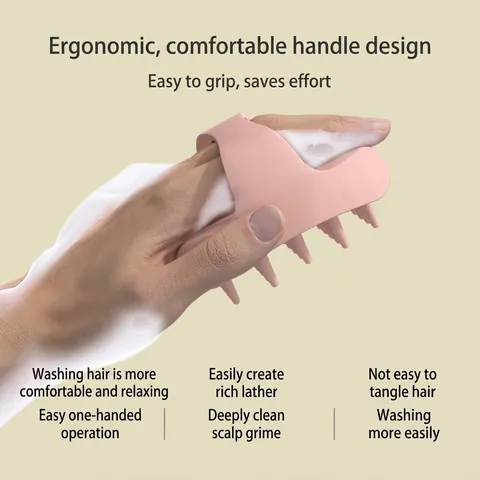 Silicone Scalp Massager Brush Hair Wash Comb For Deep Cleaning Itch Relief Ergonomic Soft TPR Scalp Scrubber For Men Women Bathroom Daily Tool
