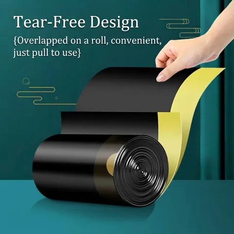 Drawstring Garbage Bags Thickened PE Trash Bags Tear-free Household Kitchen Refuse Bags Portable Handle Printed Bulk Pack Heavy Duty Durable Waste Bags