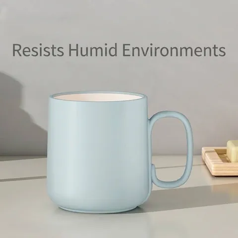 Modern Minimalistische Kunststof Mondspoelbeker Met Handvat Draagbare Tandenborstelbeker Voor Thuis Koppels Effen Kleur Badkamer Accessoires