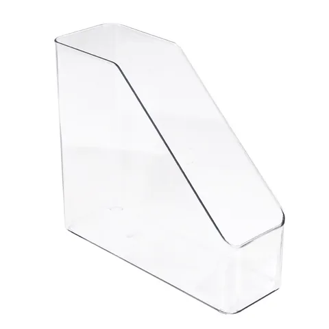 Transparent PET Vertical Desktop Book Stand Organizer Storage Box For A4 Paper File Magazine Office Study Document Desktop