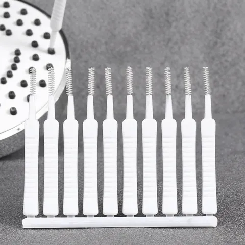 Mini Shower Hole Cleaning Brush Small Nozzle Gap Cleaning Brush For Bathroom Shower Head Phone Port Dredge Multi-functional White Cleaning Tools