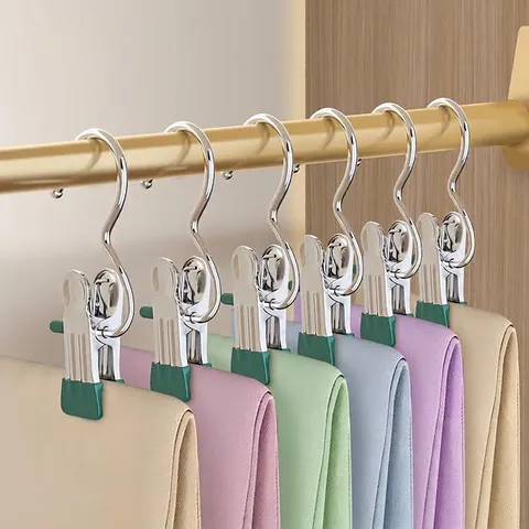 Multi-functional Stainless Steel Clothes Pegs Non-Slip Dipping Coating Hanger Clips For Socks Hats Shorts Closet Organization