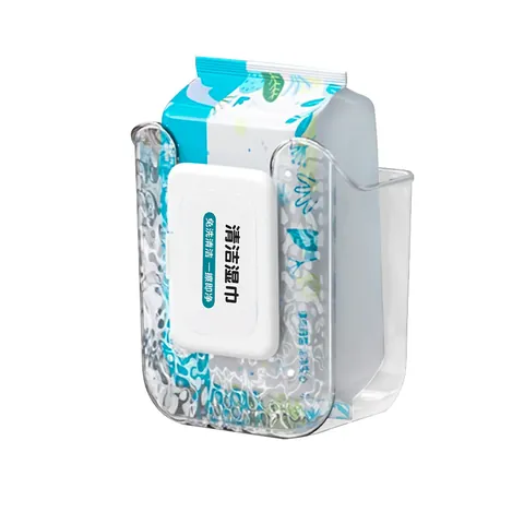 Wall Mounted Wet Wipe Storage Box PET Transparent Wave Pattern No Drill Tissue Holder For Bathroom Kitchen Washcloth Organizer