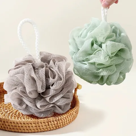 Soft PE Mesh Bath Ball Loofah Foam Maker Shower Sponge with Hanging Rope for Kids and Adults Bathroom Accessories