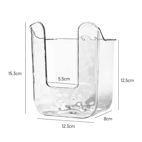 Wall Mounted Wet Wipe Storage Box PET Transparent Wave Pattern No Drill Tissue Holder For Bathroom Kitchen Washcloth Organizer