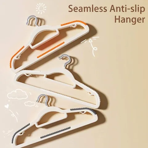 Anti-Slip Seamless PP Clothes Hanger Wide Shoulder Space Saving Hanger For Dormitory Balcony Home Storage Closet Organizer