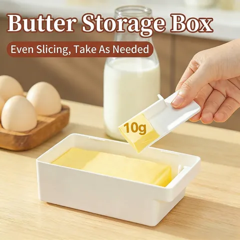 Food Grade PP Butter Storage Box With Cutter Refrigerator Fresh Keeping Box For Cheese Slicing Manual Cutting Case Kitchen Tool