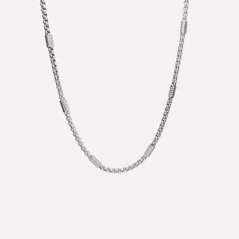 Minimalist Titanium Steel Box Chain Necklace For Men Women Hip Hop Cylindrical Tube Pendant Non-Fading Long Jewelry Necklaces