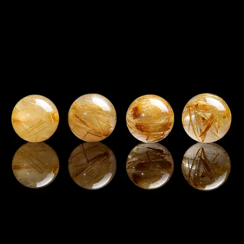 Natuurlijke Venus Gouden Rutilkwarts Ronde Losse Kralen Hoge Transparantie Haar Kristallen Steen Kralen Voor DIY Sieraden Maken Accessoire