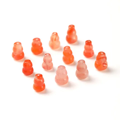Natural Southern Red Agate Gourd Beads Carved Cherry Red Agate Icy Texture Gourd Pendant DIY Jewelry Accessories For Bracelet Necklace Making