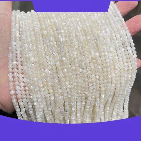 Natürliche Weiße Perlmutt Runde Muschelperlen Für DIY Schmuckherstellung Halsketten Armbänder Zubehör Polierte Lose Perlen