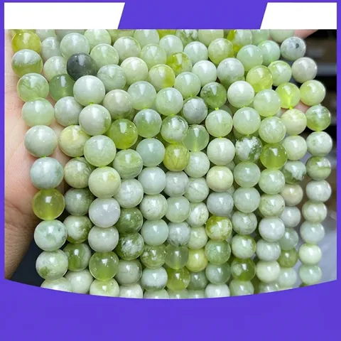 Natürliche Xiuyan Jade Perlen Green Grape Milk Cap Stil Runde Lose Steinperlen Für DIY Schmuck Armband Halskette Zubehör