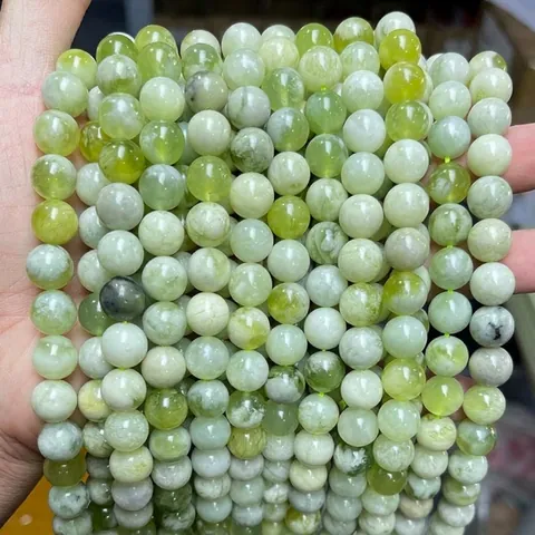 Natürliche Xiuyan Jade Perlen Green Grape Milk Cap Stil Runde Lose Steinperlen Für DIY Schmuck Armband Halskette Zubehör