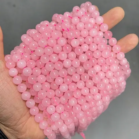 Natürliche Rosenquarz Runde Perlen Lose Steinperlen Für Die Schmuckherstellung Armband Halskette Handgefertigtes Zubehör