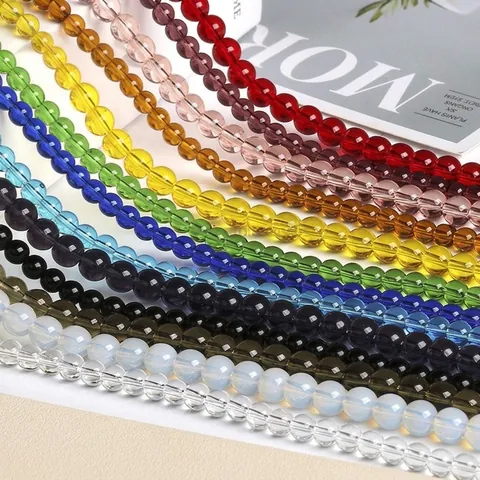 Farbige Glasperlen Lose Zwischenperlen Für DIY Schmuckherstellung Zubehör Runde Glasur Perlen Für Handgefertigte Armband Halskette Herstellung