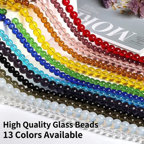 Farbige Glasperlen Lose Zwischenperlen Für DIY Schmuckherstellung Zubehör Runde Glasur Perlen Für Handgefertigte Armband Halskette Herstellung