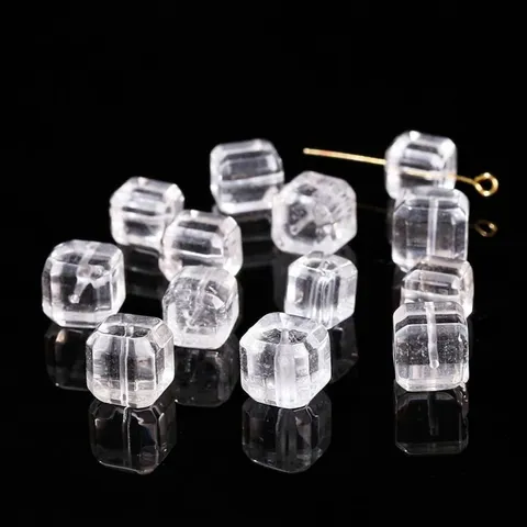 Natural Stone Crystal Cube Beads Sugar Cube Loose Beads For DIY Jewelry Making Necklaces Bracelets Accessories Polished