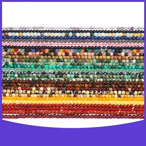 Natürliche Kristall Achat Amethyst Rosenquarz Rundperlen DIY Schmuckherstellung Zubehör Handpolierte Lose Perlen Für Ohrringe