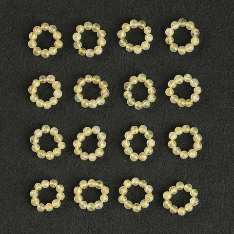 Natuurlijke Gouden Rutilated Kwarts Loopringen Gepolijste Kristallen Kralen Voor Sieraden Maken DIY Unisex Modeaccessoires