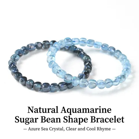 Natürliches Aquamarin Trommelperlen Armband Unregelmäßiges Edelstein Stretch Armband Für Damen Herren Modeschmuck Geschenk