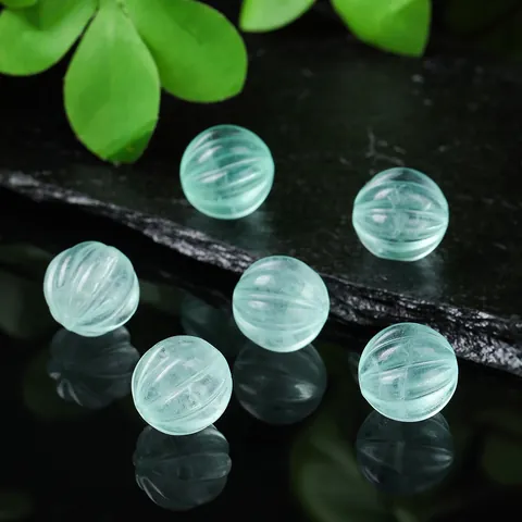Natural Green Fluorite Pumpkin Beads 13x14mm Transparent Gemstone Loose Beads For DIY Necklace Bracelet Making Jewelry Accessories
