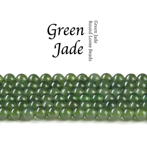 Natürliche Grüne Jaspis Runde Lose Perlen Strang Eis Spinatgrün Nephrit Jadeit Edelstein Perlen Für DIY Schmuckherstellung Armband Halskette Zubehör