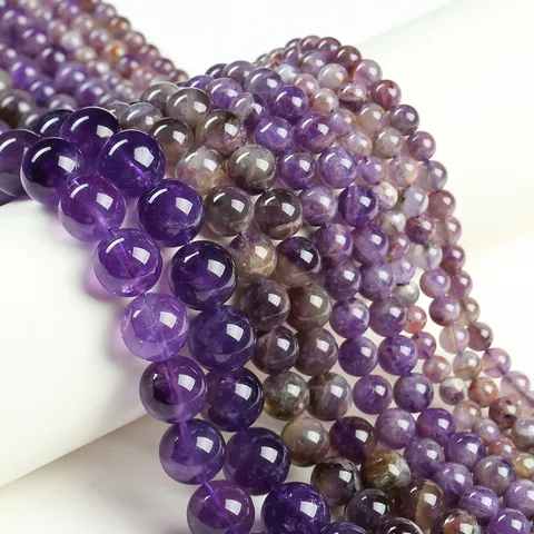 Natürlicher Amethyst Runde Lose Perlen Polierte Lila Quarz Edelstein Für DIY Schmuckherstellung Armband Halskette Zubehör