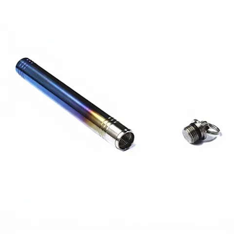 Portable Titanium Steel Toothpick Holder Mini Pill Bottle Waterproof Metal Toothpick Set Gradient Color For Travel Outdoor
