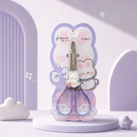 Cartone Animato Coniglio Farfalla Serie Forbici di Sicurezza per Bambini Portatili Studente Fai da Te Strumenti a Mano Testa Rotonda Mini Taglio Carta