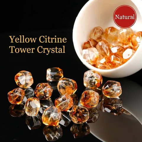 Brazilian Citrine Irregular Faceted Loose Beads High Transparent Yellow Tower Quartz Beads For DIY Jewelry Making Accessories