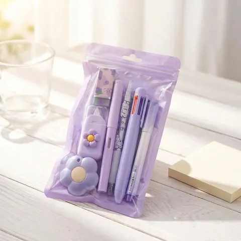 Minimalist Stationery Pens Eraser Correction Tape Cloud Utility Knife PVC Zipper Bag For Kids Students Back To School Gift