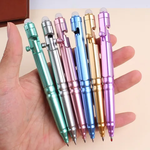 Erasable Bolt Action Gel Pen Creative Mechanical Style 0.5 Metallic Finish Writing Stationery For Students Office Everyday