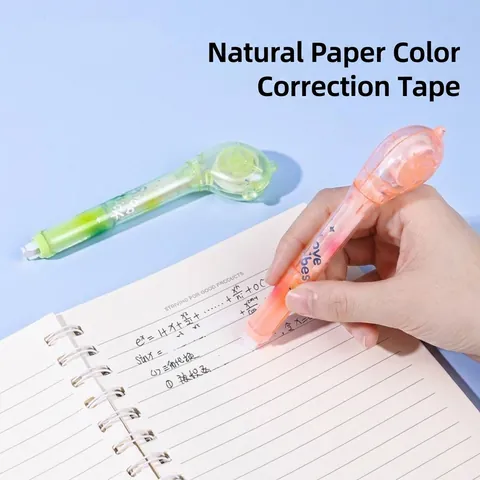 Pen Type Rotating Correction Tape Refillable Correcting Tape For Students School Office Smooth Application Cute Macaron Design Stress Relief