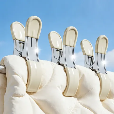 Stainless Steel Windproof Quilt Clips Trace-Free Silicone Padded Drying Clips Heavy Duty Large Laundry Clothes Pegs For Blanket Sheets Comforter