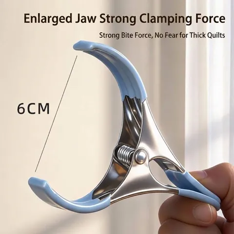 Stainless Steel Windproof Drying Clip Non-Slip Silicone Dipped Large Quilt Clip For Home Outdoor Laundry Bed Sheet Fixed