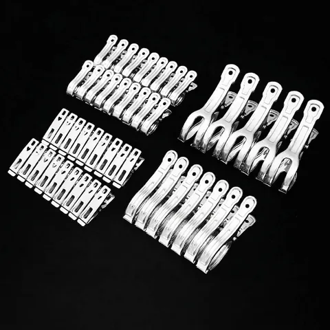 Modern Stainless Steel Clothespins Large Windproof Quilt Clips Strong Laundry Pegs For Drying Blankets Towels Clothes Home