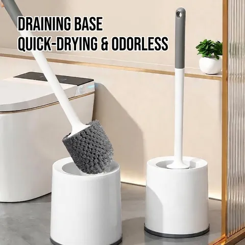 Modern PP Plastic Toilet Brush Set With Thickened Base Dense Bristles For Deep Bathroom Cleaning Deep Cleaning Tool