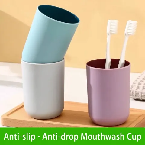 Moderne Minimalistische Kontrastfarbe Zahnbürstenbecher PP Material Tragbarer Badezimmerbecher Für Paare Spülbecher Für Zuhause Reisen