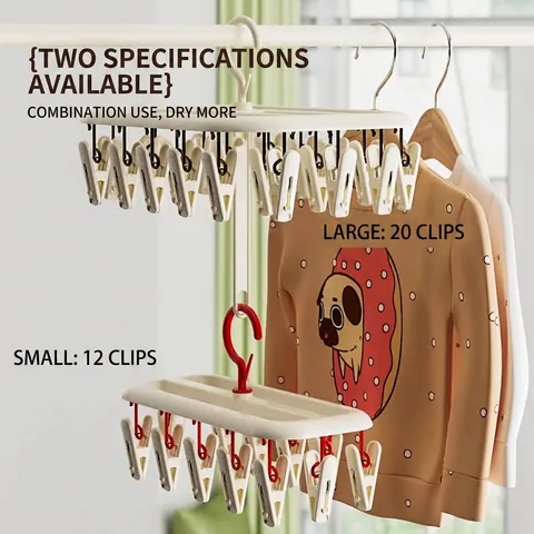 Multi-Clip Sock Drying Rack Plastic Windproof Underwear Hanger For Baby Clothes Balcony Laundry Drying Organizer Storage Rack