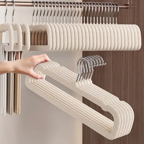 Antislip Gevlokte Hangers Fluwelen Hanger Spoorloos Ruimtebesparende Kledinghanger Voor Pakken Broeken Jurken Thuis Organisator