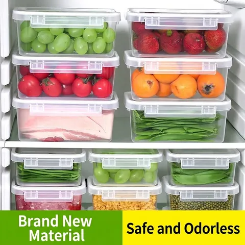 Transparent Food Storage Containers With Sealing Lid Stackable Refrigerator Organizer Box Microwave Safe Clear Fresh Box
