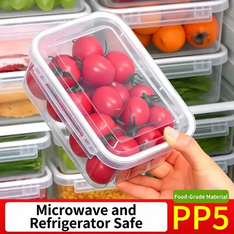 Transparent Food Storage Containers With Sealing Lid Stackable Refrigerator Organizer Box Microwave Safe Clear Fresh Box
