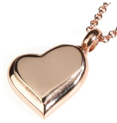 Gedenkherz Urne Halskette Gravierbar Edelstahl Feuerbestattung Schmuck Für Asche Wasserdicht Roségold Gedenkgeschenk