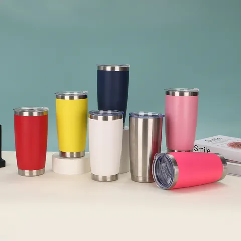 304 Edelstahl Vakuumisolierter Reisebecher Pulverbeschichtet Tragbarer Autobecher Für Büro Zuhause Outdoor Sport Kaffeebecher