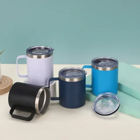 304 Edelstahl Vakuumisolierter Becher Mit Griff Tragbare Kaffeetasse Für Büro Zuhause Reisen Moderner Minimalistischer Stil
