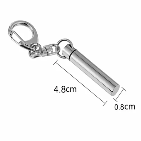 Stainless Steel Cylinder Keychain Cremation Urn Pendant Ashes Holder Perfume Bottle Memorial Jewelry Keepsake For Women Men