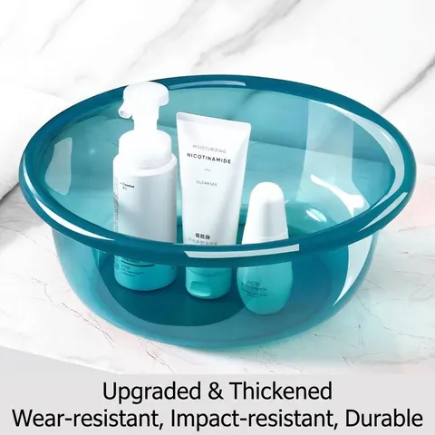 Transparent Plastic Washbasin Thickened Household Laundry Basin For Student Dormitory Large Round Washing Tub Fruit Vegetable Basin