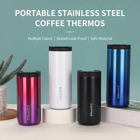 Insulated 304 Stainless Steel Coffee Mug Portable Vacuum Flask For Car Outdoor Office Travel Leak-proof Drinkware Cups